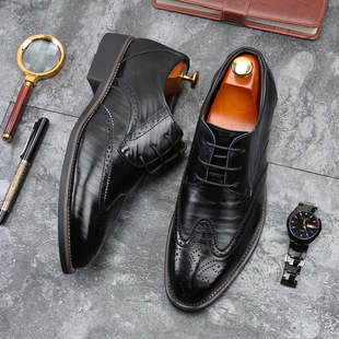 Man Business leather shoes Men's Dress Shoes Wedding跨境구두