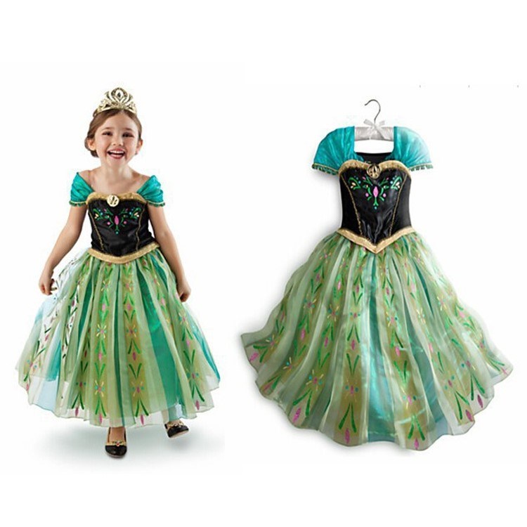 Frozen Slim dresses Girls princess dress children dress ANNA