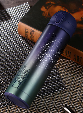 sus304stainless steel vacuum water bottle cup quick open跨境