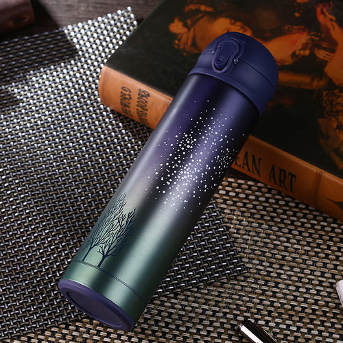 sus304stainless steel vacuum water bottle cup quick open跨境