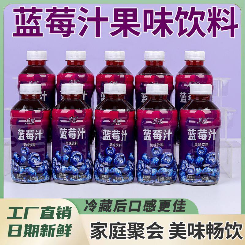 蓝莓汁饮料整箱批特价24瓶酸甜解渴果味饮品学生常备秋季便宜清仓