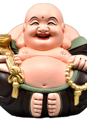 黑檀木雕弥勒佛像摆件笑佛装饰