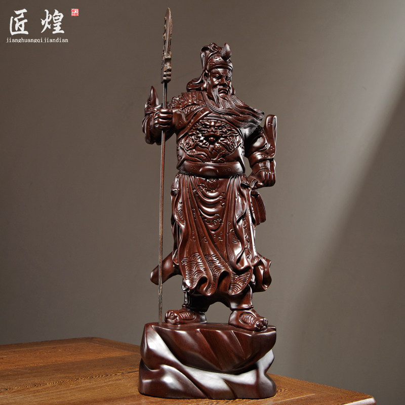 黑檀木雕关公佛像摆件实木武财神