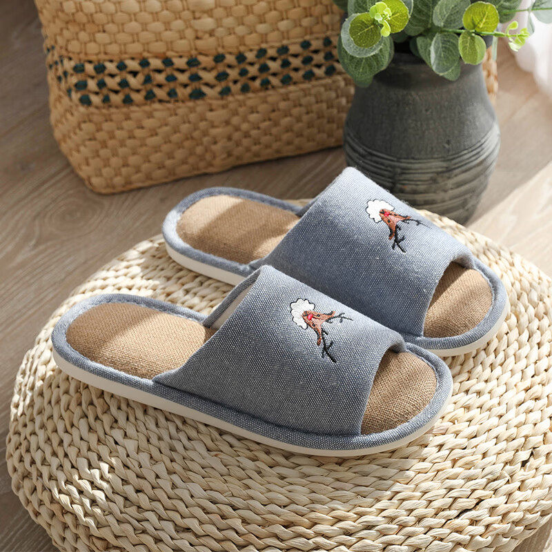 无味棉麻拖鞋女亲子款儿童室内防滑居家拖鞋男女情侣四季防臭亚麻