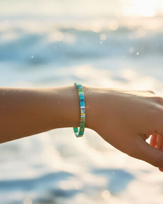 MLGM新款tila玻璃珠手链中性波西米亚风男女款简约时尚百搭款手串