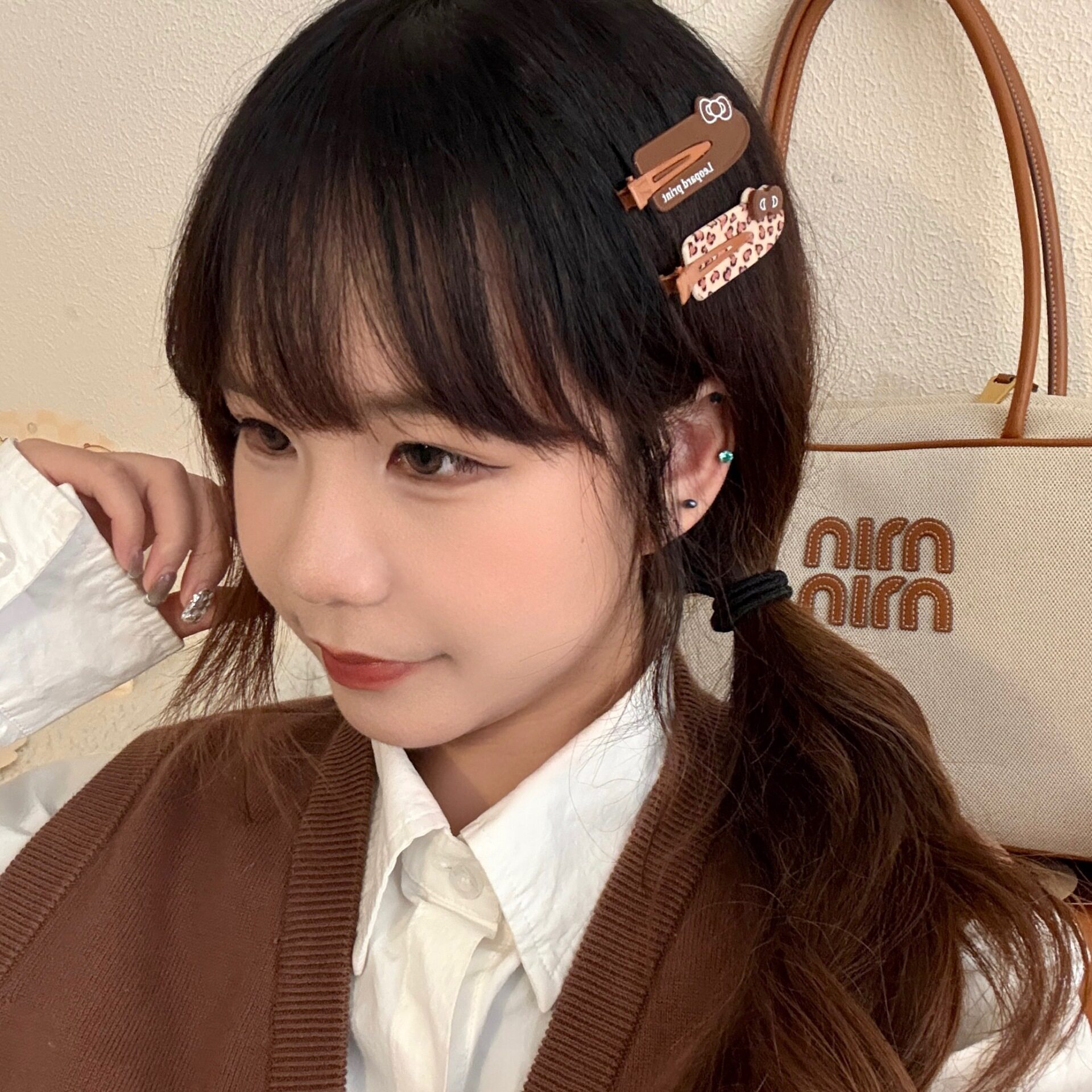 女发夹边夹亚克力刘海夹前额碎少