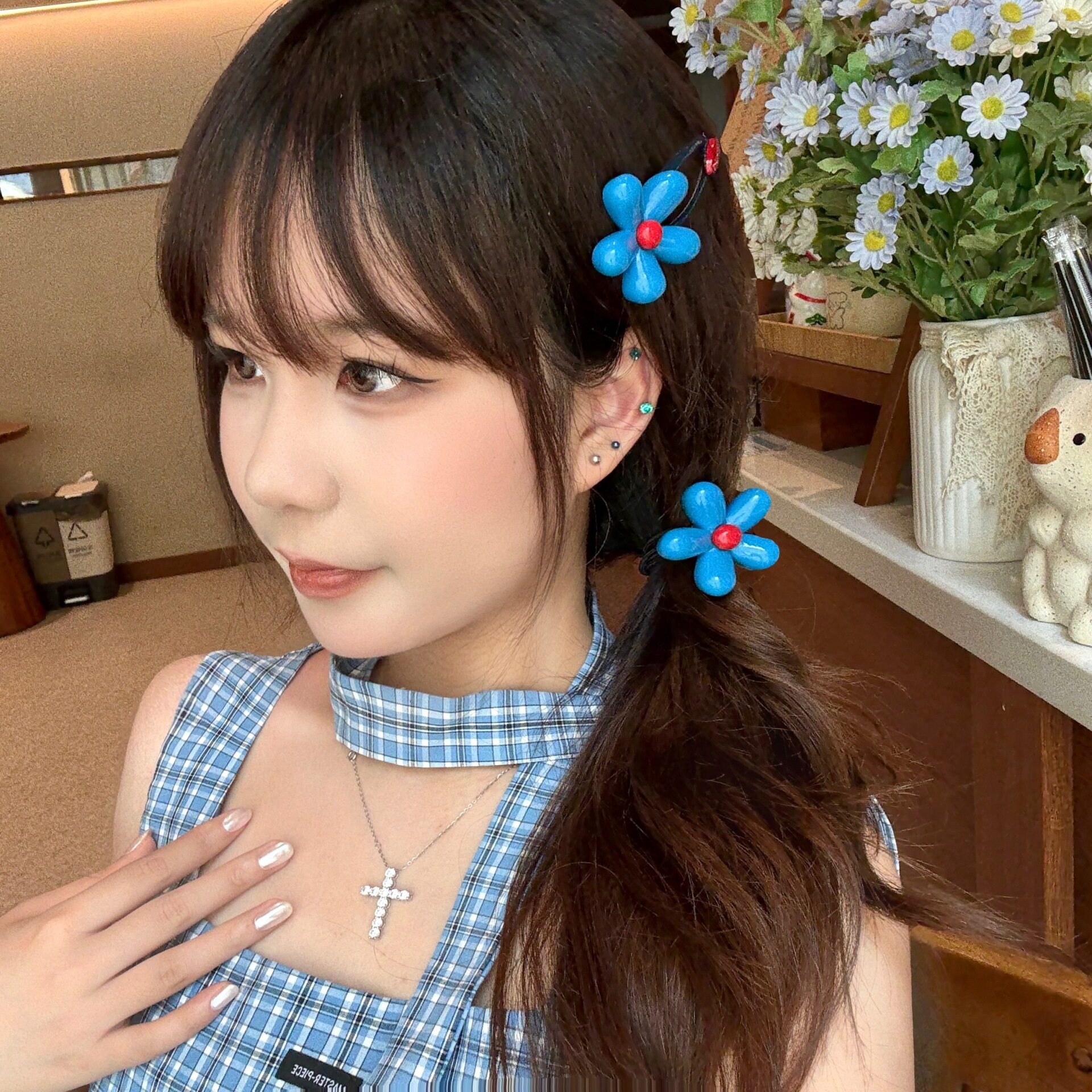 发夹头饰鲨鱼后脑勺半扎发盘发夹