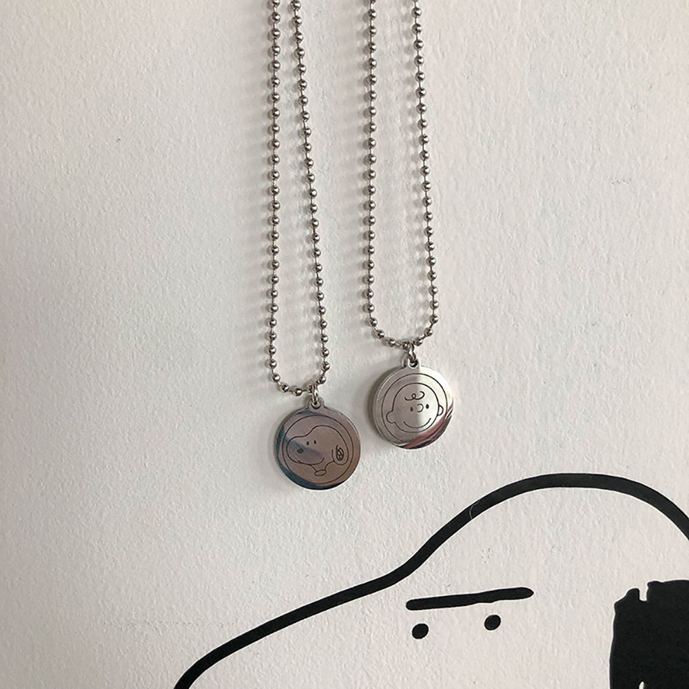 学生奖品红土简约圆形可爱风创意项链网配饰酷项链蹦迪情侣原宿