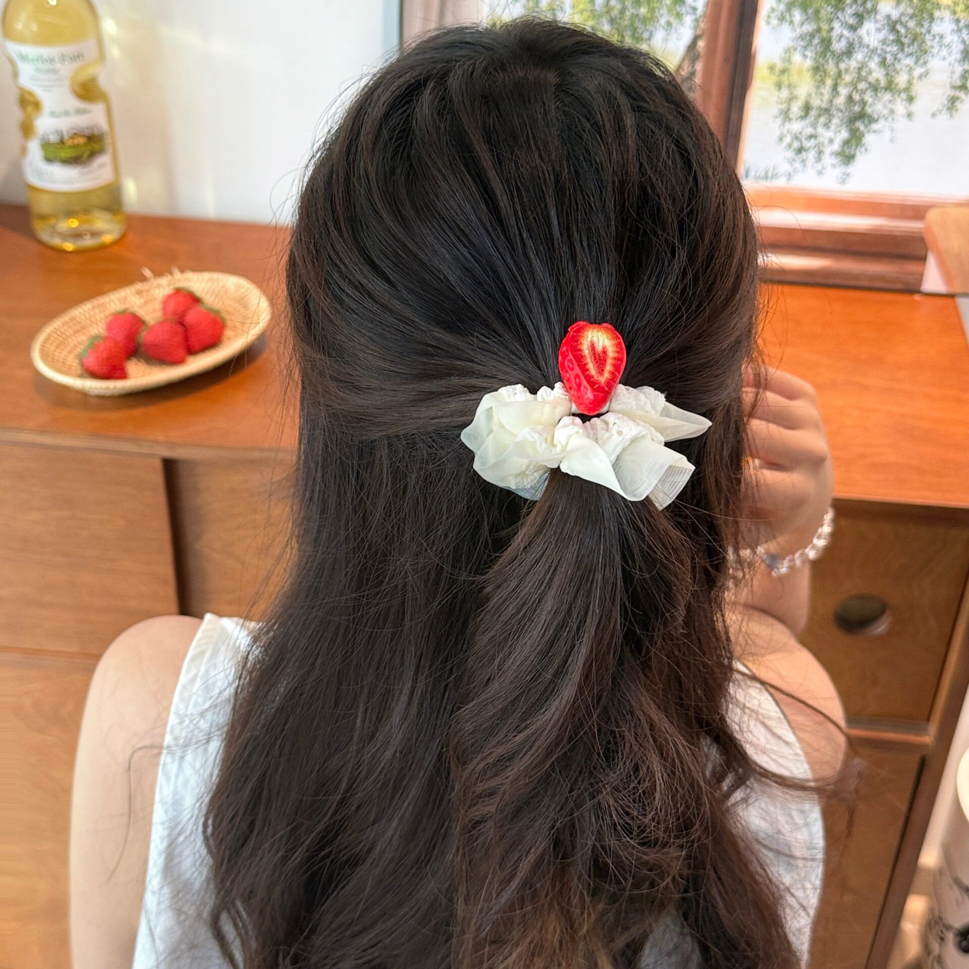 腾亿优品甜美草莓蕾丝花边发饰