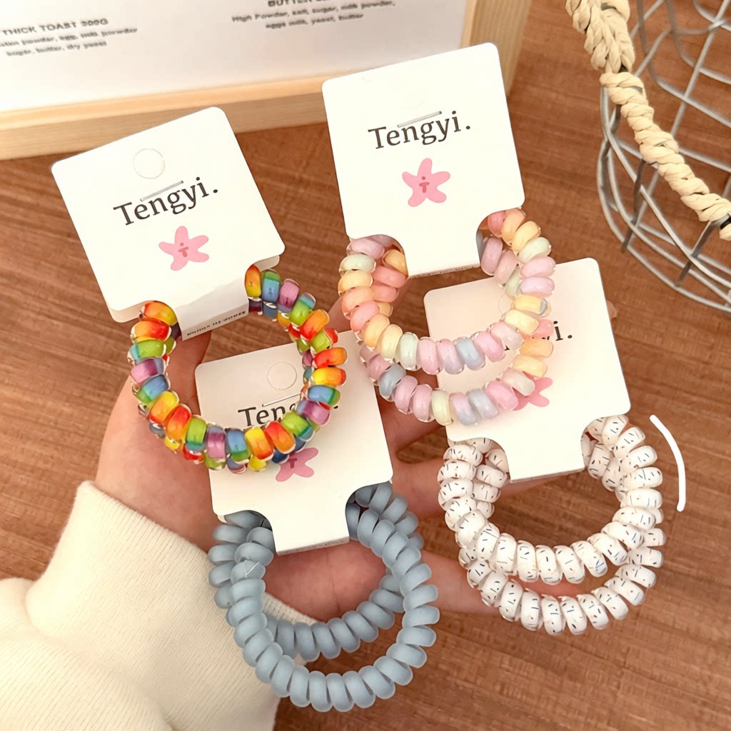 线发绳少女新款渐变扎头发圈发饰