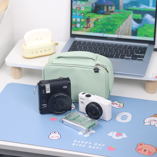 便携皮质加厚相机收纳包 适用于富士instax拍立得mini99/11/12/EVO/41大容量防水手提收纳整理包包高品质收纳