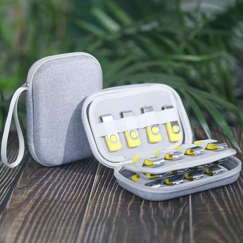 便携U盘收纳包灰色多层装