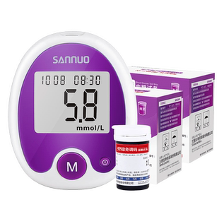 三诺安稳免调码血糖测试仪家用全自动100片试纸独立装血糖试条
