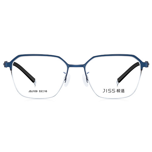 JEES极适眼镜薄钢半框多边形休闲近视眼镜框男款光学镜 JSJ109