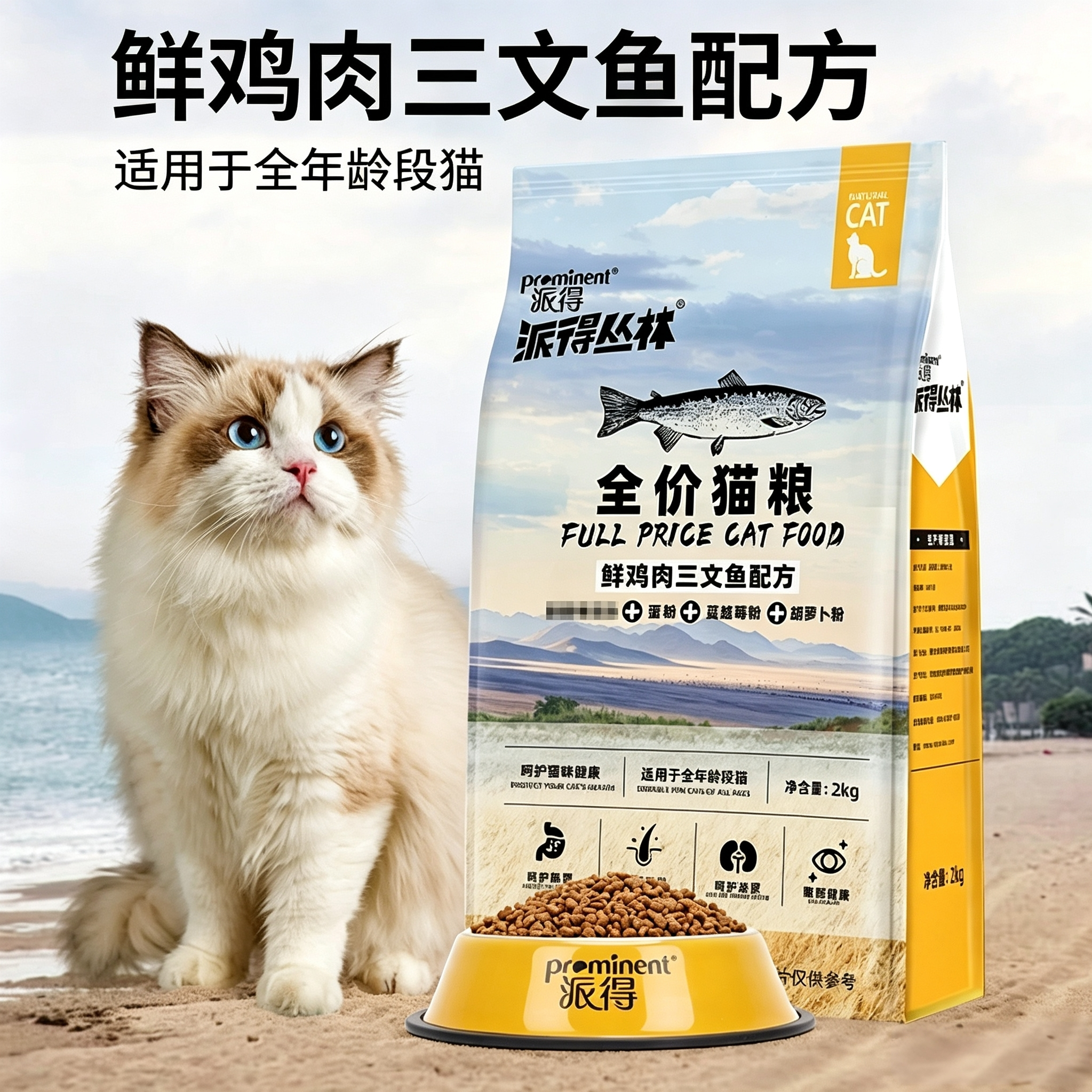 派得成猫幼猫全价全阶段通用型英短蓝猫布偶流浪猫猫食猫咪主粮
