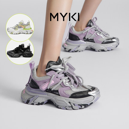 MYKI韩系ins潮流2025新款网面透气百搭老爹鞋女运动鞋女鞋单鞋
