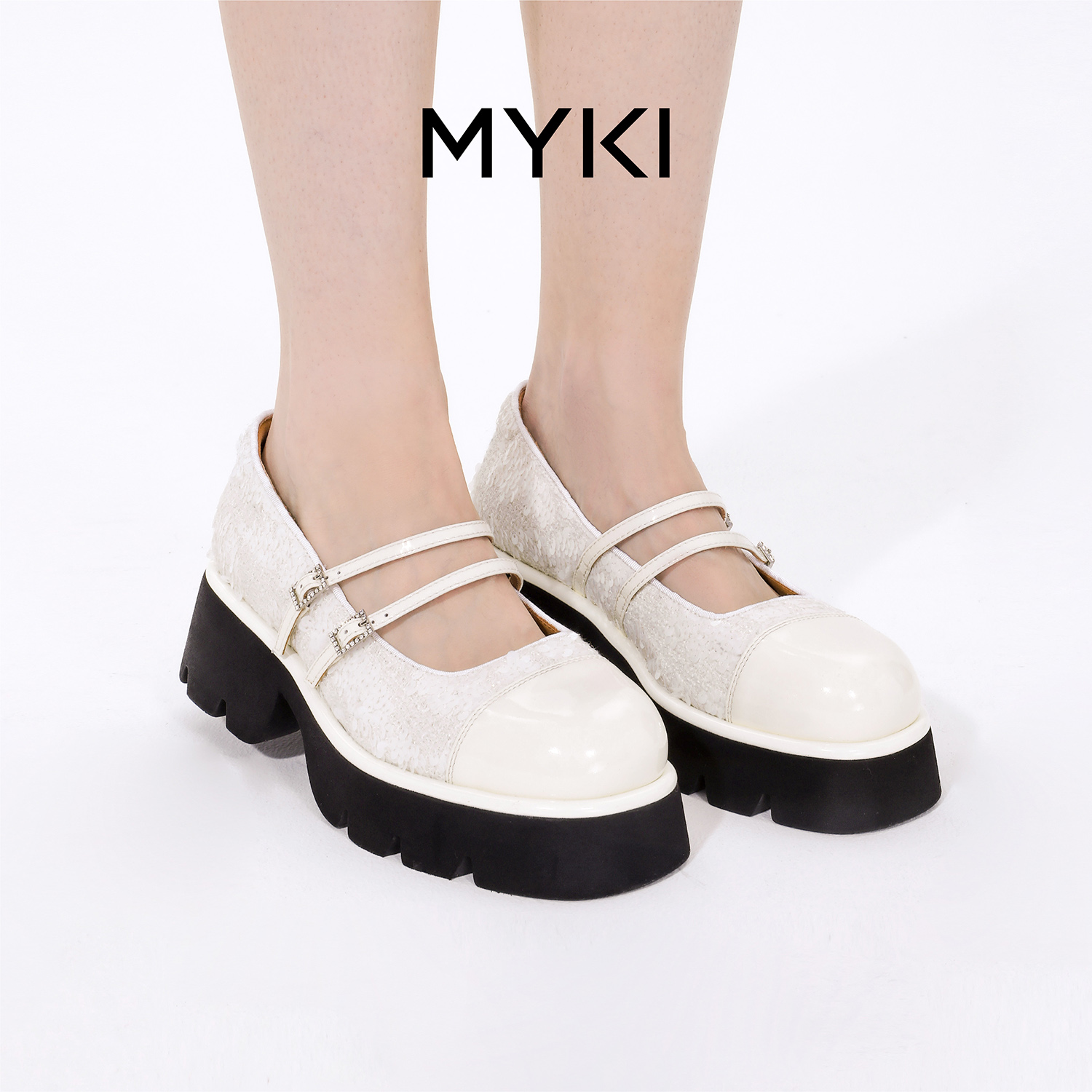 MYKI时尚单鞋厚底增高玛丽珍女鞋