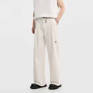 伯爵卓尔奥莱店2025夏季新款休闲裤宽松直筒设计轻薄工装裤子男士