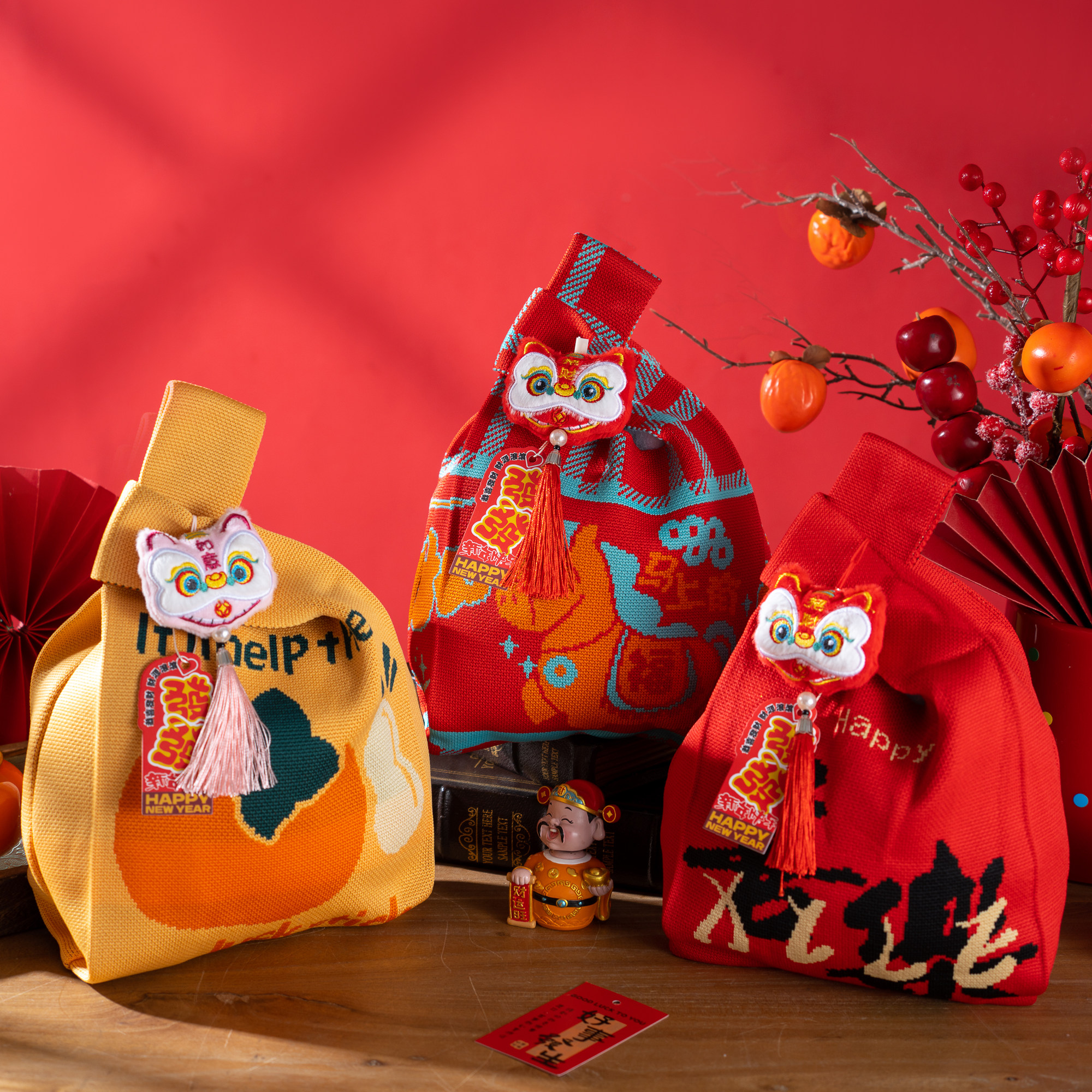 2026新年可爱喜庆福袋礼品袋针织手提包小拎袋马年伴手礼物袋子,节庆用品/礼品,春节礼盒,淘宝优惠券,粉丝福利购,淘宝优惠卷