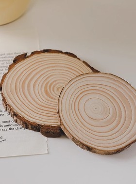 香薰蜡烛托盘松圆木垫简约ins装饰摆件圣诞香薰蜡烛底座烛台摆件