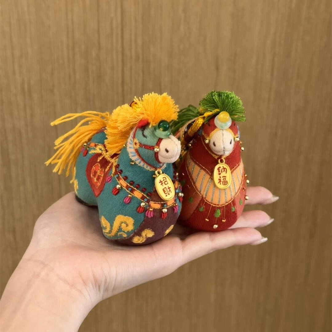 中国风非遗唐马刺绣手工diy材料包生肖玩偶平安符包挂件新年礼物
