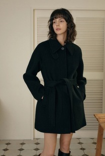 显瘦中长款 纯色百搭时尚 羊毛外套女 ast25秋冬新款 韩国原单Look