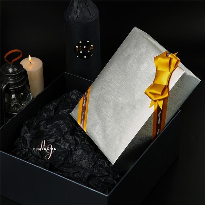 轻奢亮面金属感礼物礼盒时尚商务礼品鲜花大包装纸书皮纸diy手工