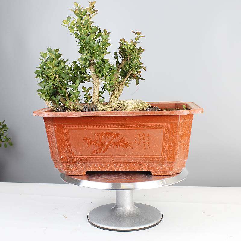 盆景制作修剪摆件转盘工作台底座多肉旋转台拍摄展示台手动铝合金