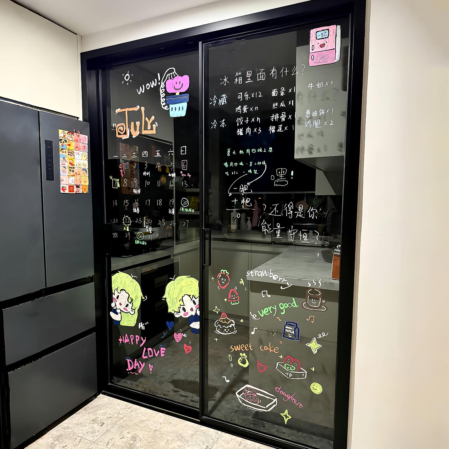 【新家的100个快递】玻璃笔可擦厨房玻璃门改造涂鸦画笔家居好物