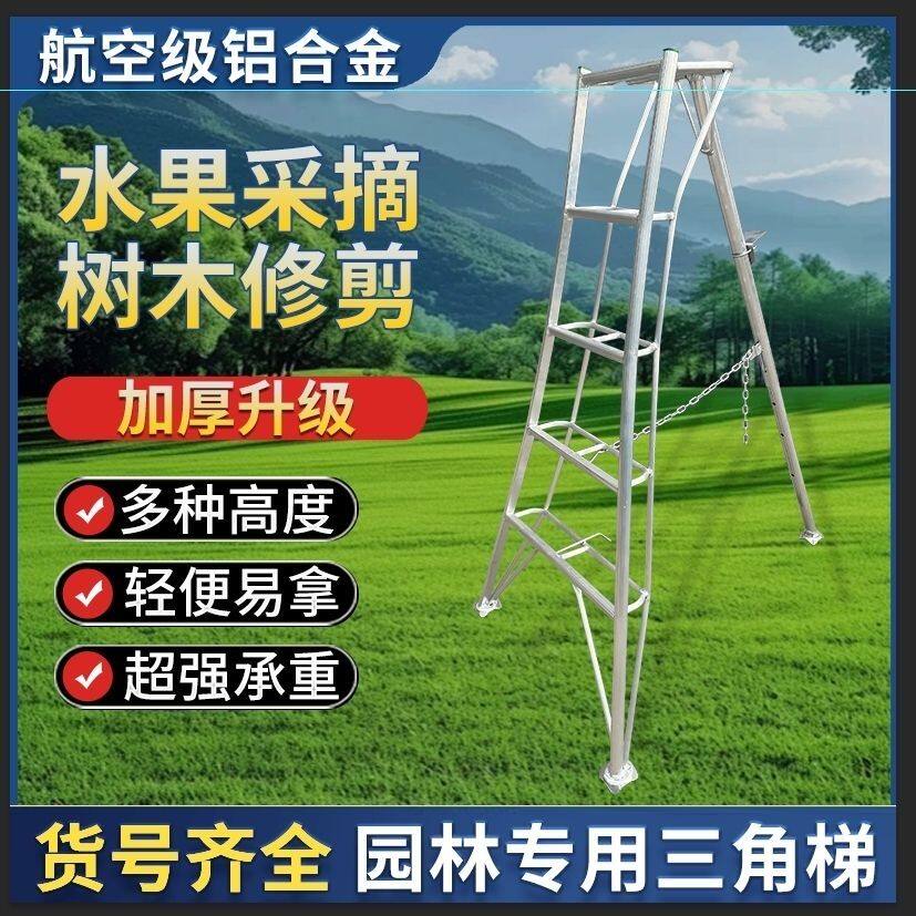 园林专用三角梯园艺修剪梯三脚梯铝合金焊接梯子果园采摘杨梅梯子