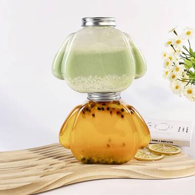 l新款创YGU打意次性小狗杯co一co同款可爱pet塑料500m透明包