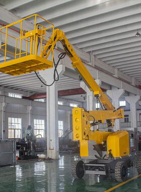 升1米曲臂高空QJP作业车电动液压降平台6式0°旋转全自4行曲臂升