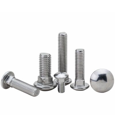 庆格304/201不锈钢马车螺丝半圆头方颈螺栓M4M5M6M8M10mm货架螺丝