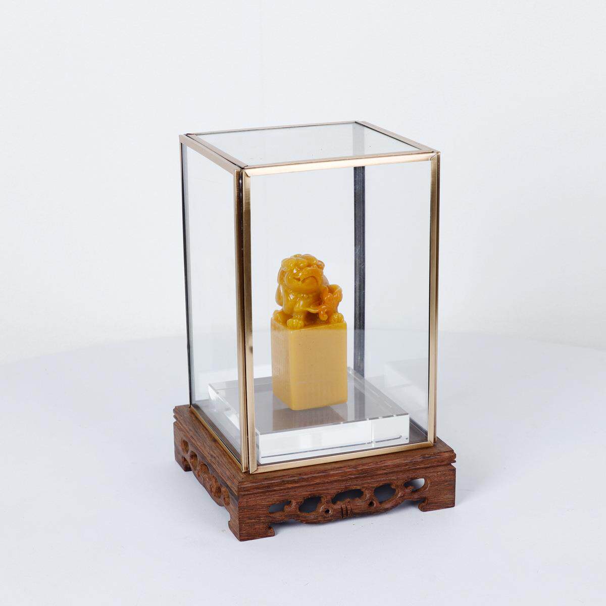 现代样板房展示柜玻璃罩子摆设软装搭配家具展厅装饰品新中式摆件