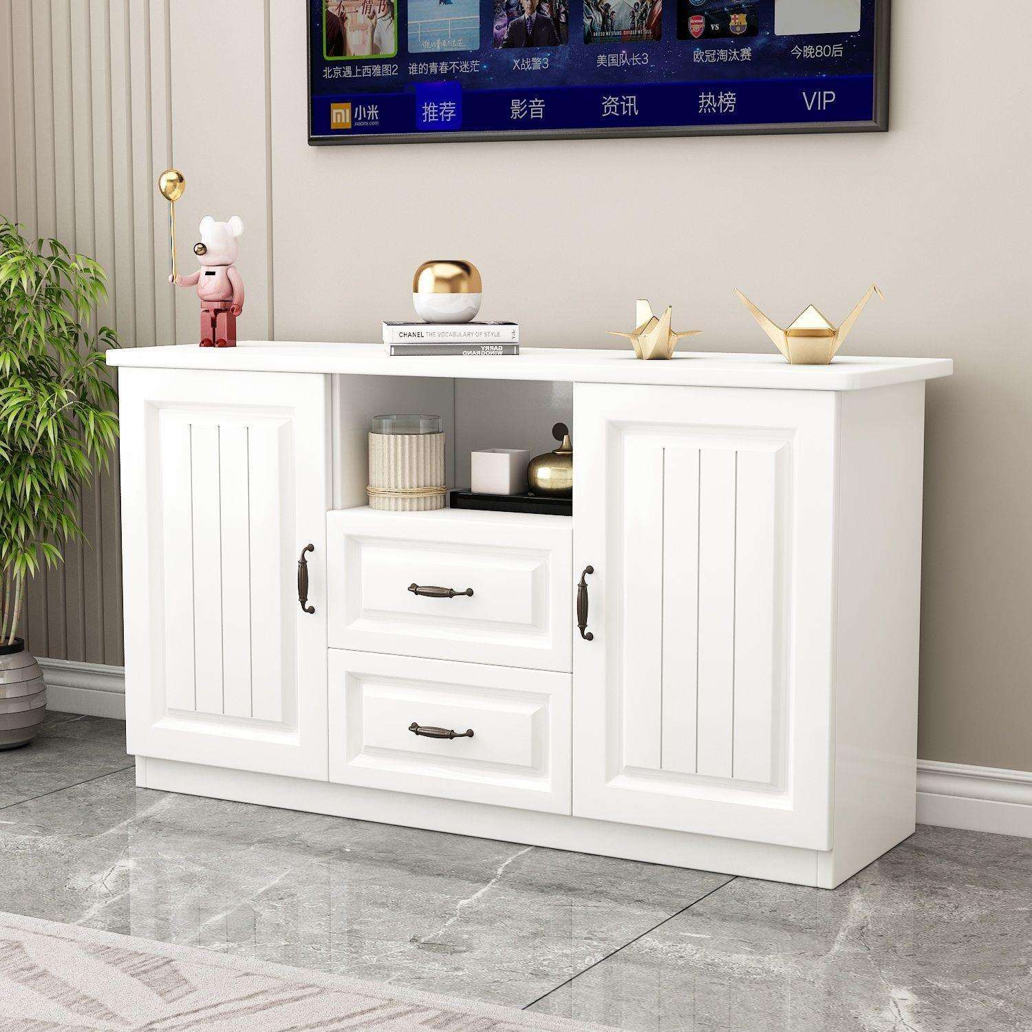 实木电视柜简约现代落地柜组合储物柜客厅高柜卧室矮柜阳台柜