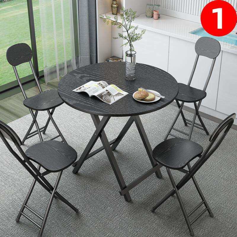 折叠餐桌家用小户型吃饭小圆桌简易折叠桌户外便携摆摊桌学习桌子