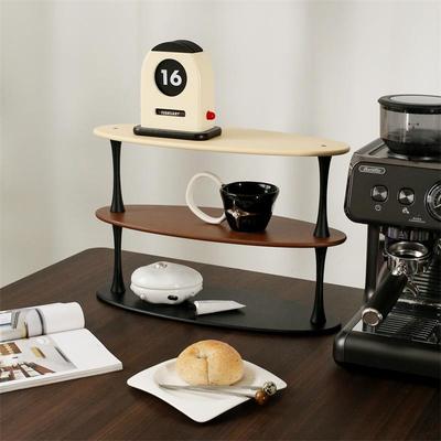 三色杯架1件木质滑板法式复古桌面摆件茶杯杯子收纳置物架置物架