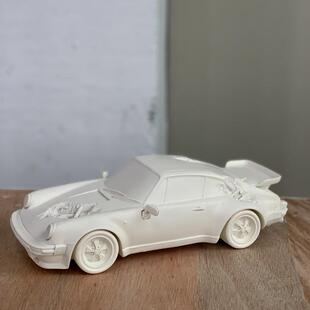 北欧现代样板房侵蚀结晶艺术小汽车雕塑模型摆件家居饰品