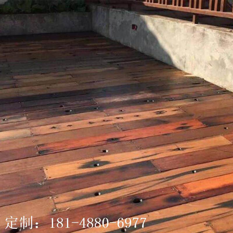 老船木地板仿古实木装饰板户外船木装修实木板老船木板块材料