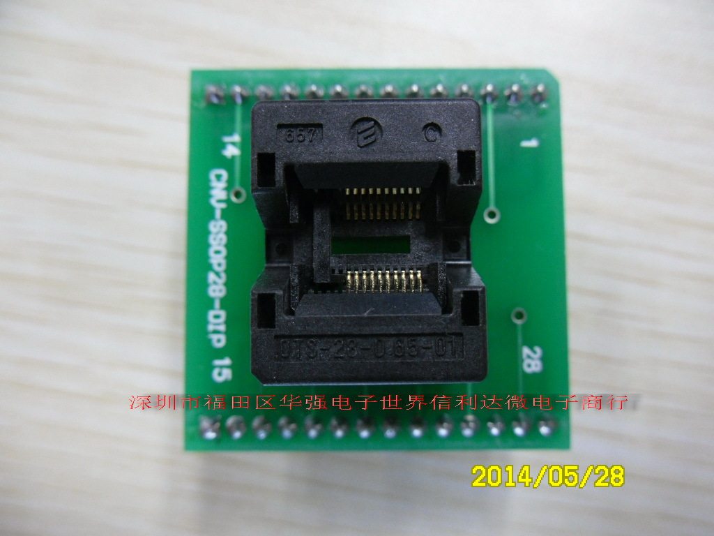 IC烧录座SSOP-20宽6.2MM 0.65MM OTS-28-0.65-01测试座