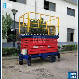 500kg工厂高空维修电动升降梯4轮支腿式登高梯