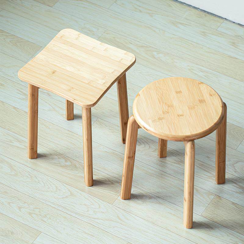 手工竹制圆矮凳子现代简约中式办公室客厅家用餐凳商用桌椅子叠放