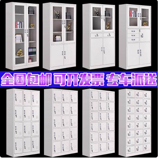 铁皮办公室文件柜凭证柜资料柜档案柜带锁钢制储物柜矮柜收纳柜子