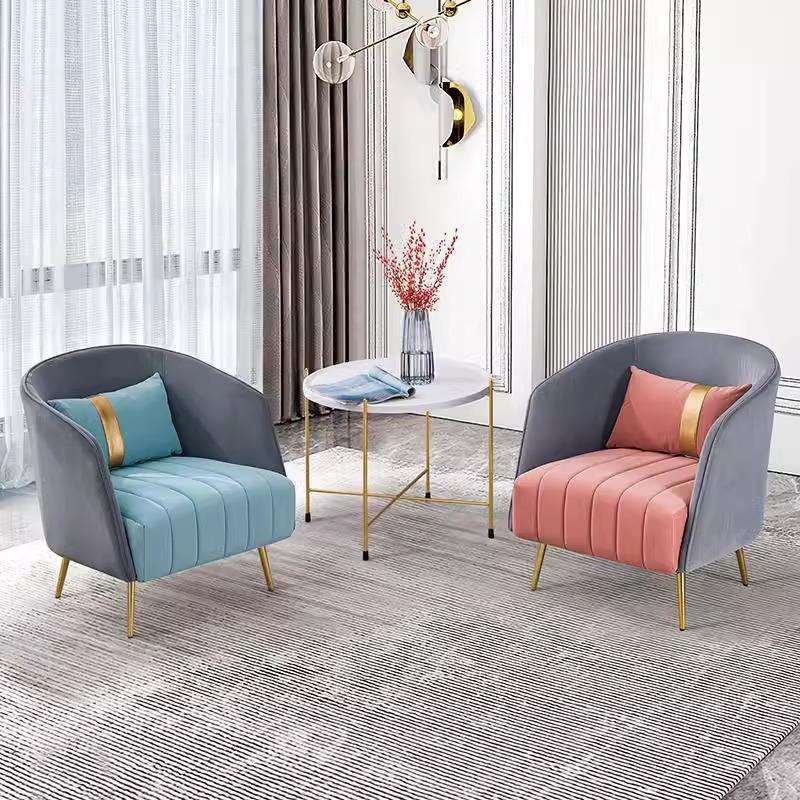 现代简约家用客厅卧室单人沙发椅出租屋沙发轻奢风布艺懒人休闲椅