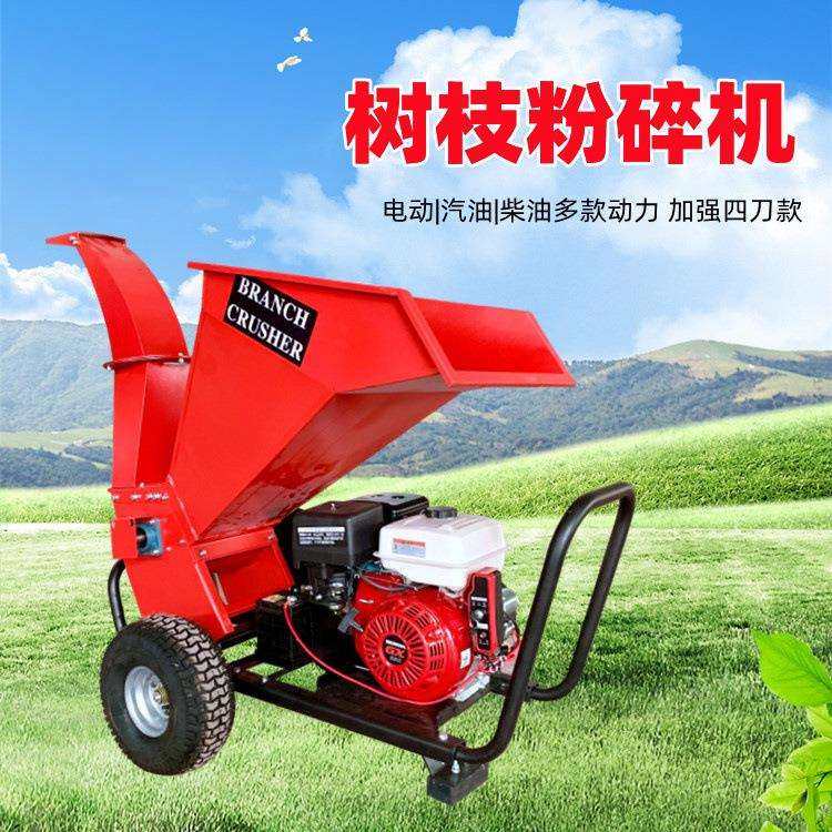 移动式果园树枝粉碎机小型电动汽油柴油园林绿化枝条碎枝机