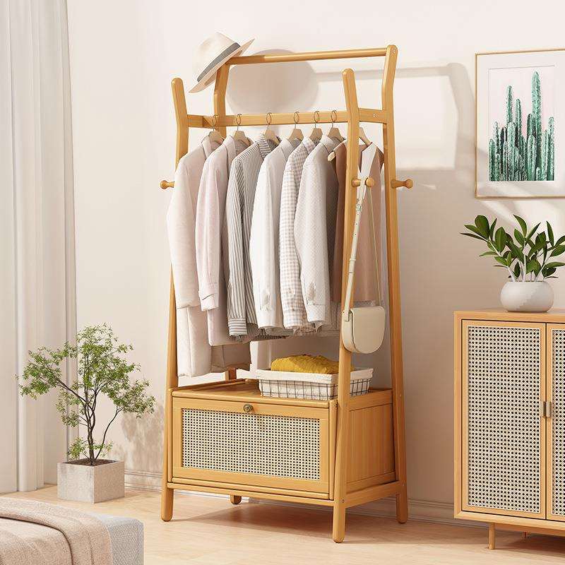 家用落地非实木衣帽架卧室多功能一体式挂衣架床边晚上放衣服神器