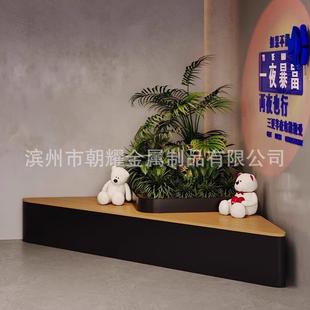 花箱组合户外不锈钢座凳售楼部广场外摆花盆种植箱铁艺花槽花架