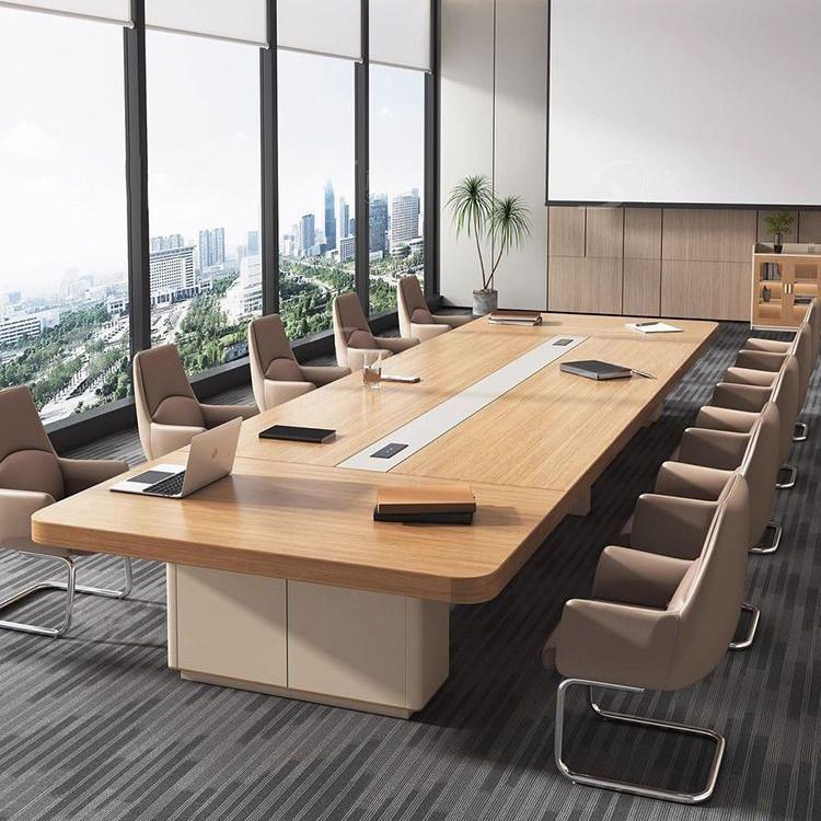 大型会议桌办公室洽谈接待桌椅组合烤漆会议桌长桌简约现代高新品
