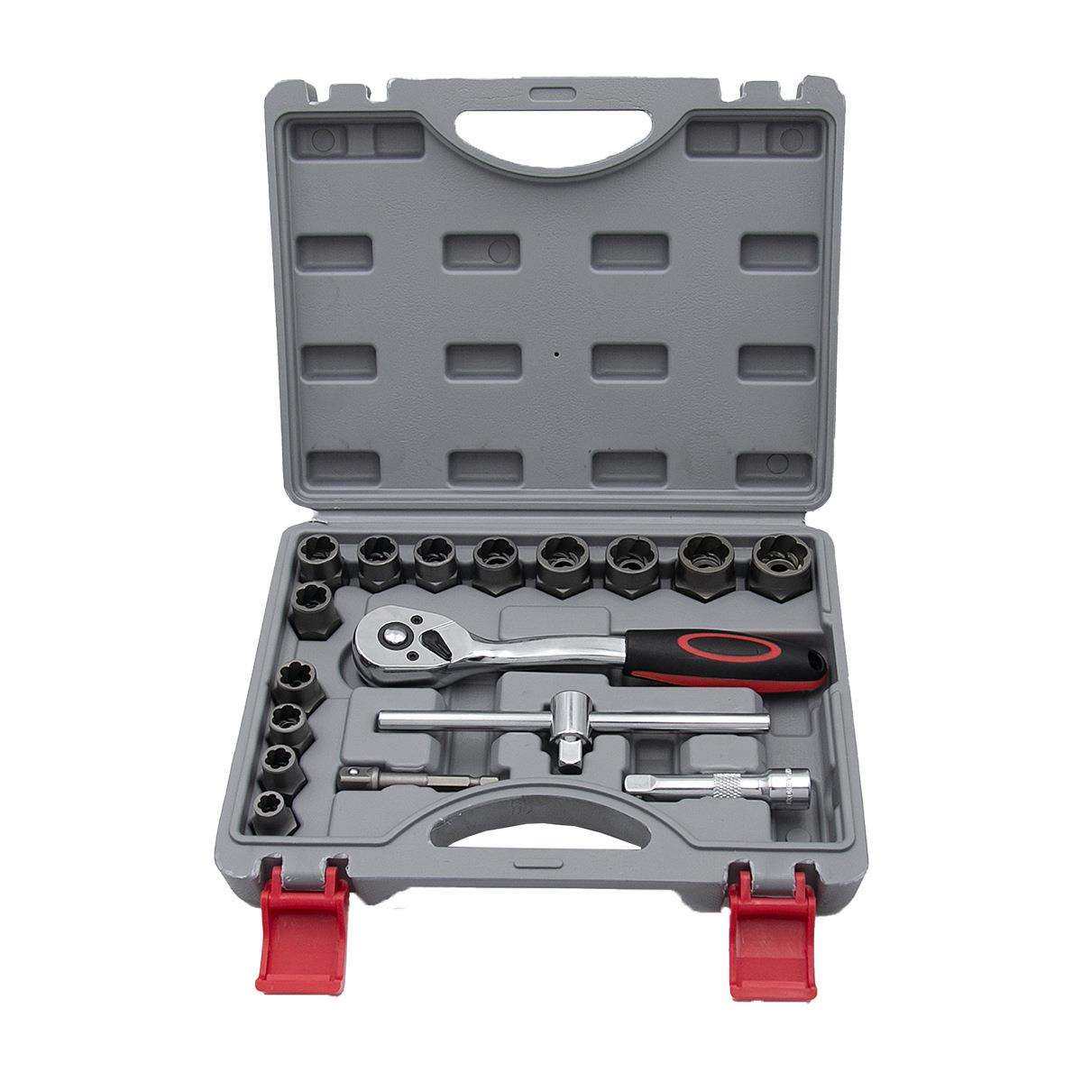 新款螺母高款取出器17件套反牙套筒滑牙套筒螺丝损坏螺帽取出器