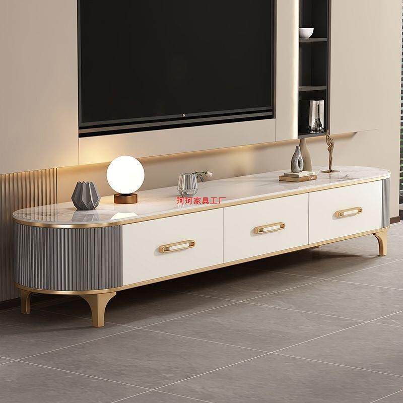 2026轻奢岩茶几客厅家用新款现代简约小户型椭圆电视柜组合茶桌